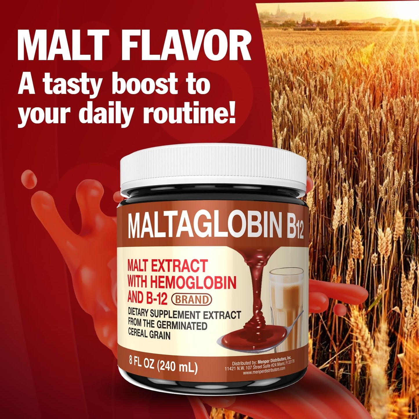 Maltaglobin Vitamin B12 Food Supplement – Haemoglobin Support, Liquid B12 for Energy, 240 ml - görsel 4