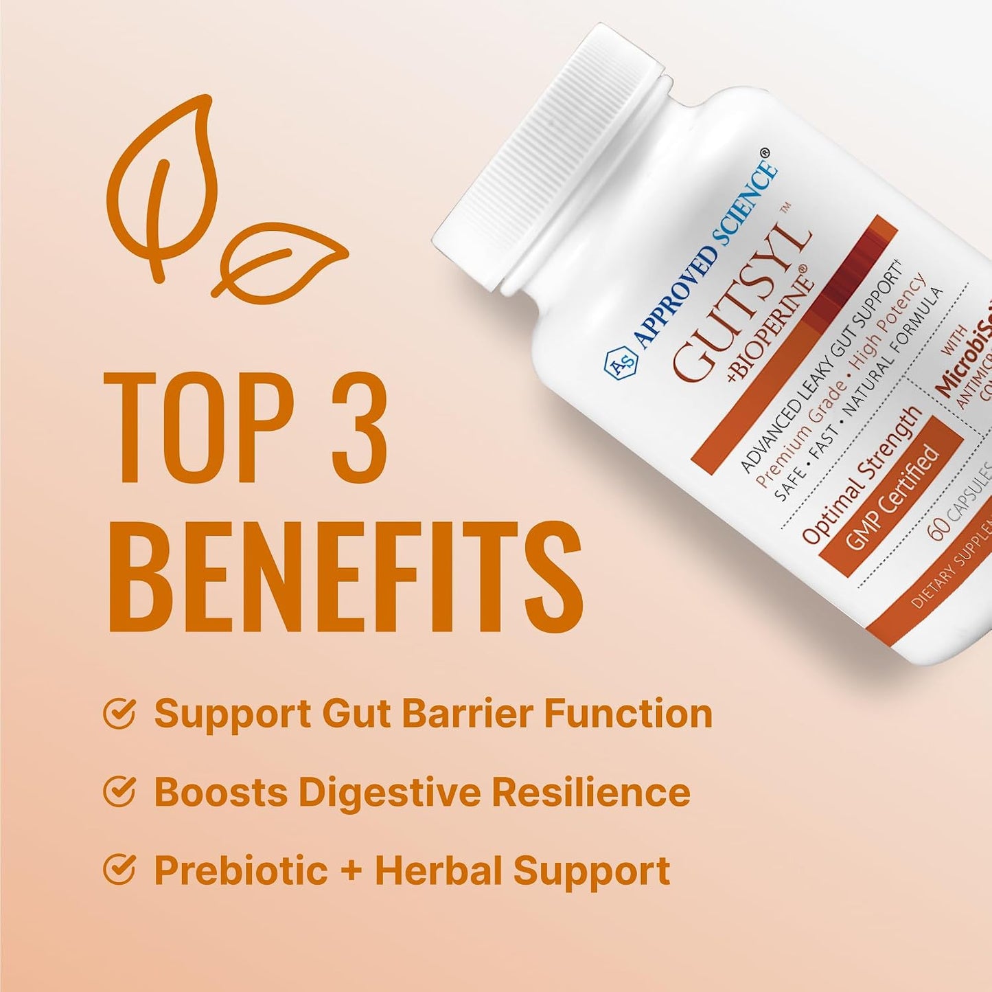 Approved Science® Gutsyl – Leaky Gut Supplement with Aloe Vera, Marshmallow Root, Liquorice, Slippery Elm, Berberine, Prebiotic & L-Glutamine – 3 Month Supply - görsel 3