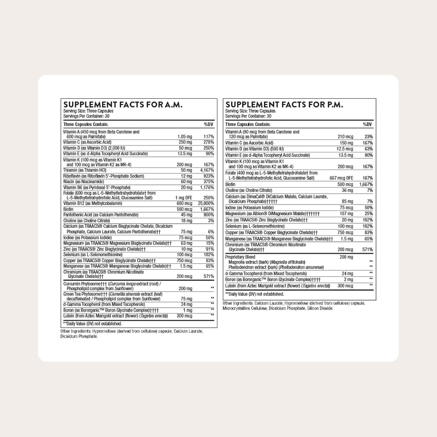 THORNE Multivitamin Elite - Daily Nutritional Supplement with AM/PM Formulae - 180 Capsules - görsel 2