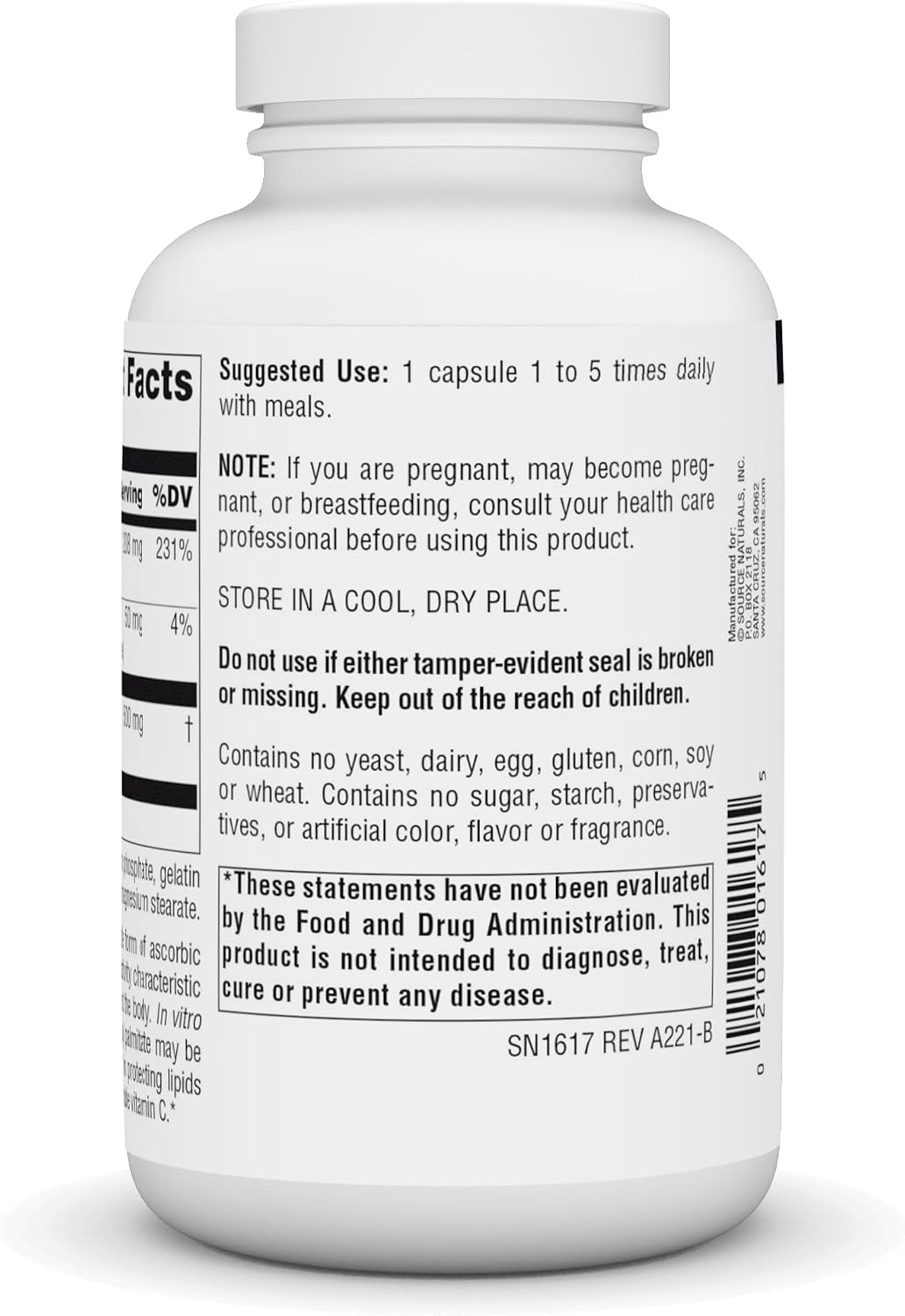 Source Naturals Ascorbyl Palmitate 500mg Fat-Soluble Vitamin C Ester Supplement – 180 Capsules - görsel 3