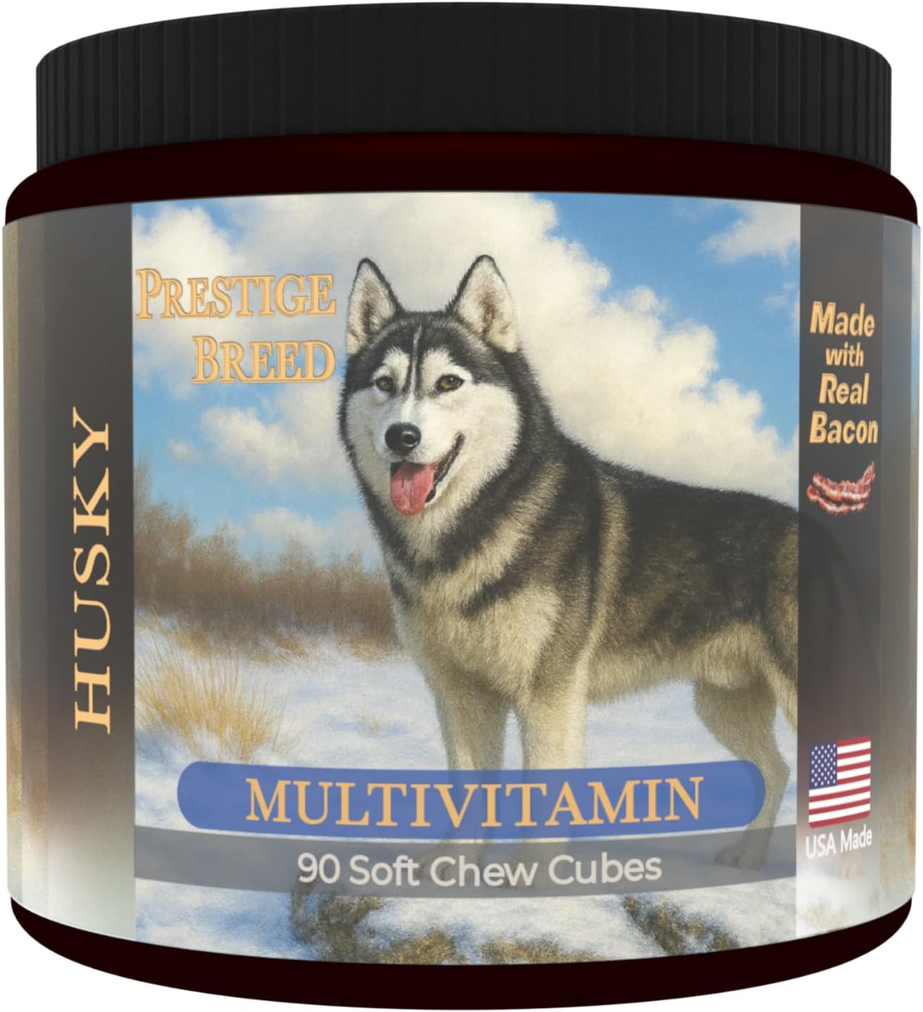 Multivitamins, Balanced Nutrition for Your Husky, 90 Count, Made in the USA with Real Bacon Flavour - görsel 1