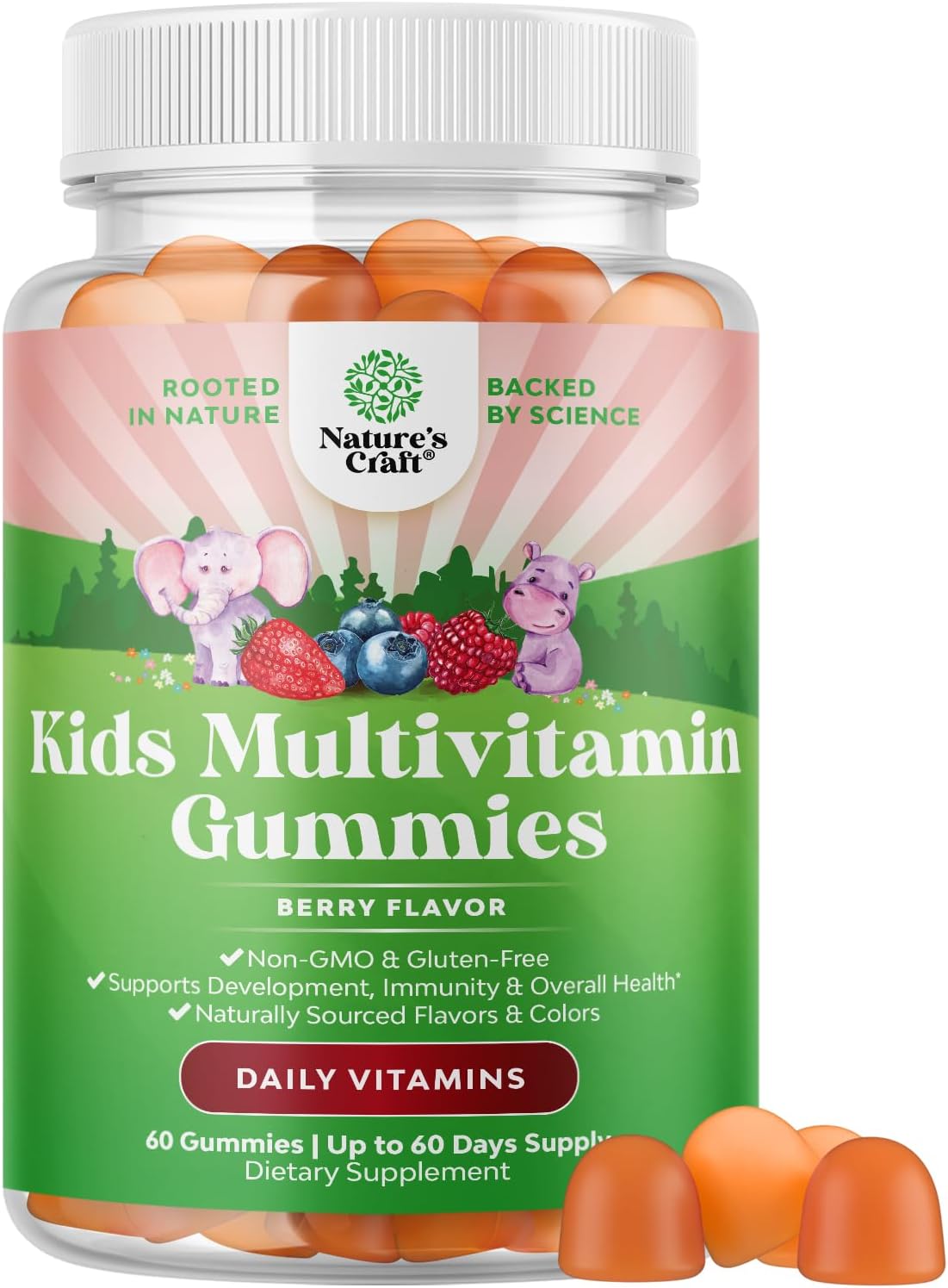 Natures Craft Kids Multivitamin Gummies - Vegan Multivitamin for Children 2+ with 14 Essential Vitamins and Minerals - 120 Count - görsel 10