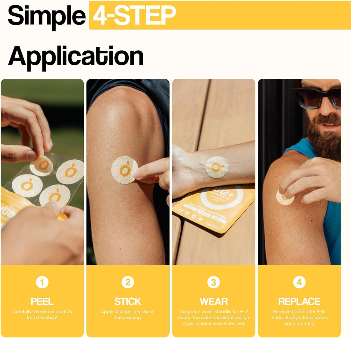 Vytadose Topical B12 Energy Patches for Mood, Energy and Cognition | 30 Patches - görsel 3