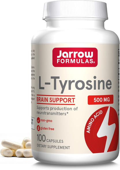 Jarrow Formulae L-Tyrosine 500 mg – 200 Capsules (Pack of 2)
