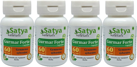 Gurmar Forte Capsules 500 mg - 60 Veg Capsules (4-Pack)