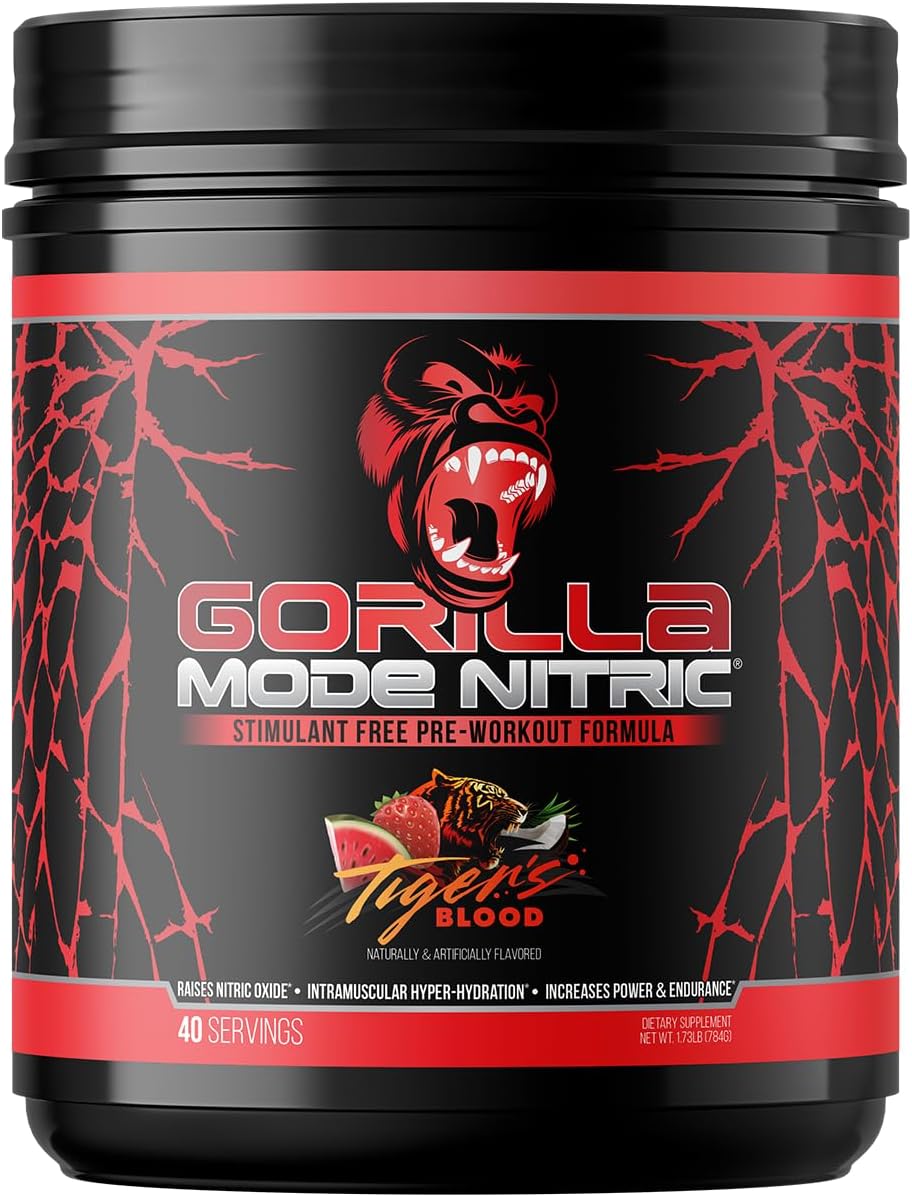 Gorilla Mode Nitric - Stimulant-Free Pre-Workout (Tigers Blood, 784g) - görsel 1