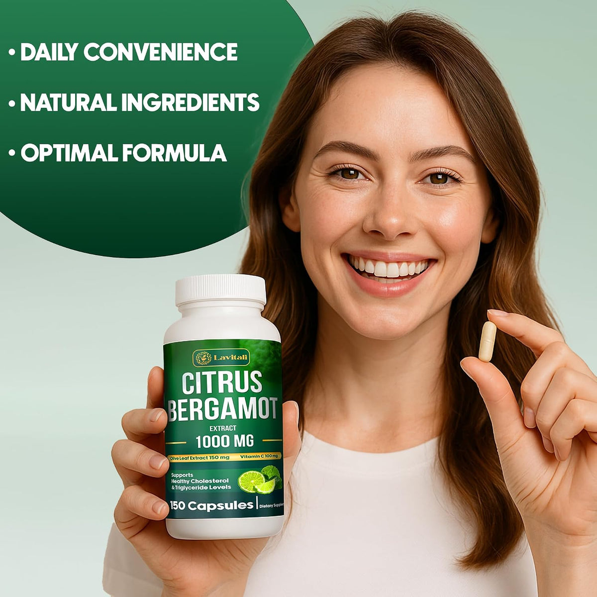 25x Concentrated Citrus Bergamot Extract Capsules, 1000mg per Serving, 150 Veggie Capsules - görsel 7