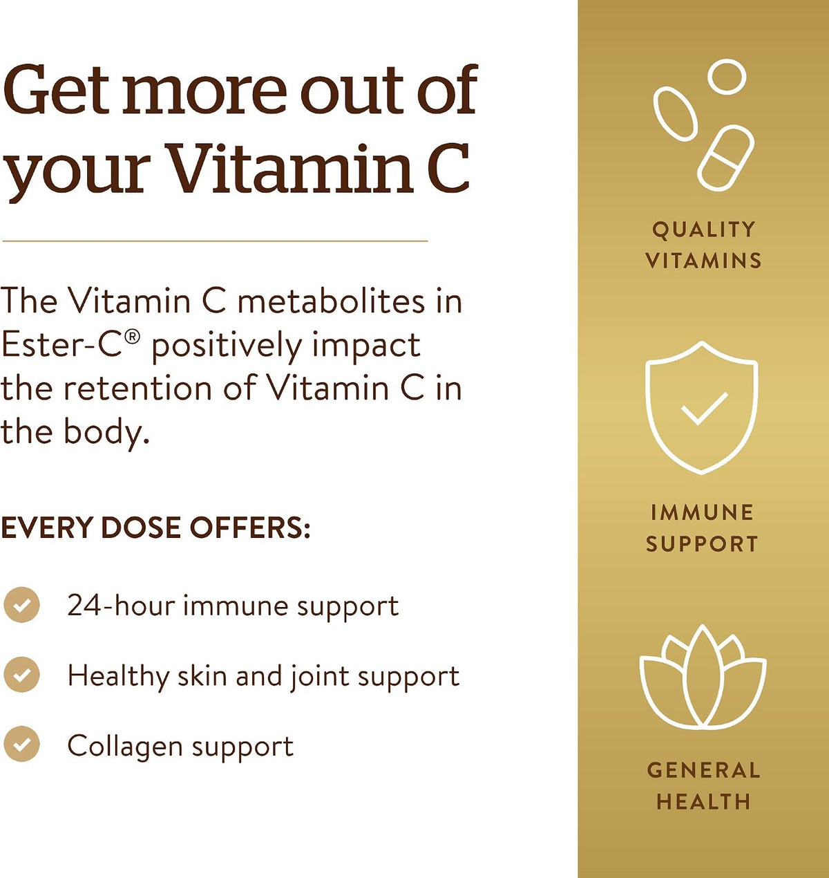 Solgar Ester-C Plus 500 mg Vitamin C with Citrus Bioflavonoids – 90 Capsules - görsel 4