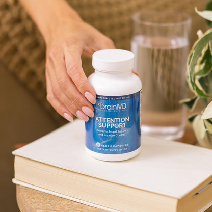 BRAINMD Dr Amen Attention Support - 90 Capsules - Supports Mental Focus & Impulse Control - Gluten-Free