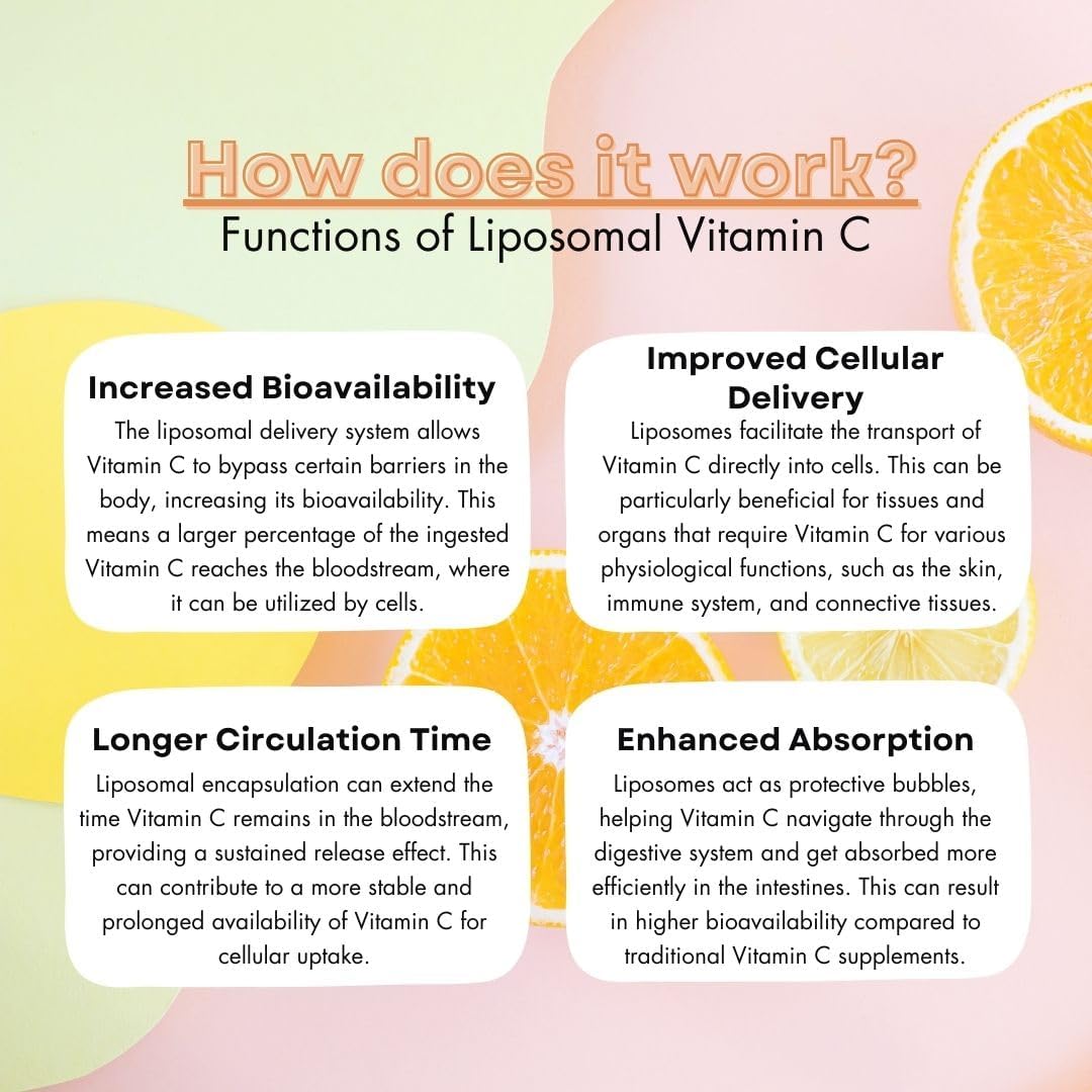 Humble Liposomal Vitamin C - Advanced Absorption Formula | Powerful Antioxidant, Immune Support, Brain Health | Non-GMO, Soya-Free, Gluten-Free, Dairy-Free - görsel 4