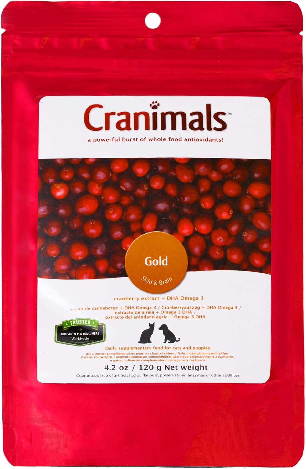 Cranimals Gold Cranberry Powder for Cats – Vegan DHA Omega-3 & Urinary Support - görsel 1