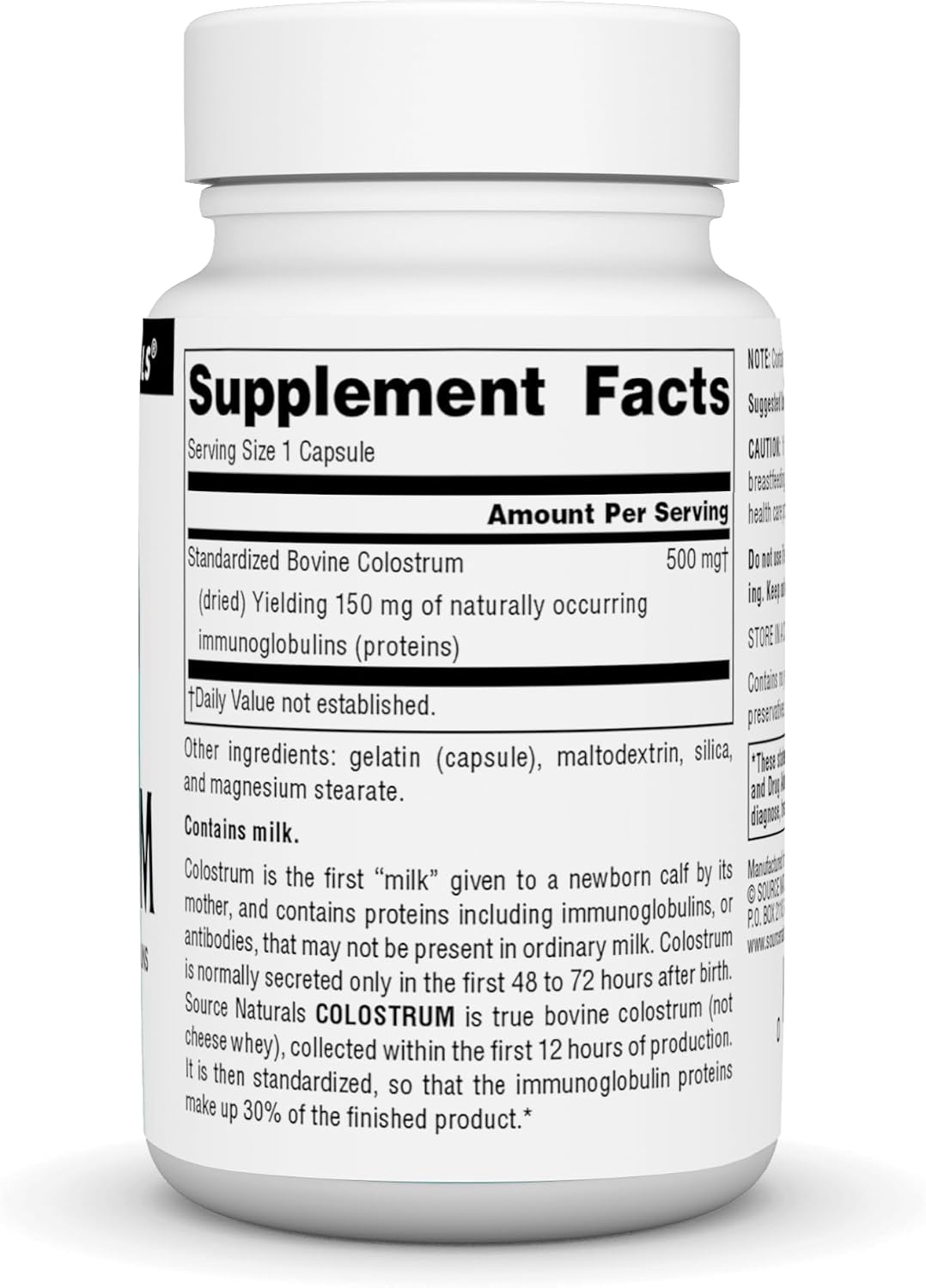 Source Naturals Colostrum - 30% Immunoglobulins, 30 Capsules - görsel 2