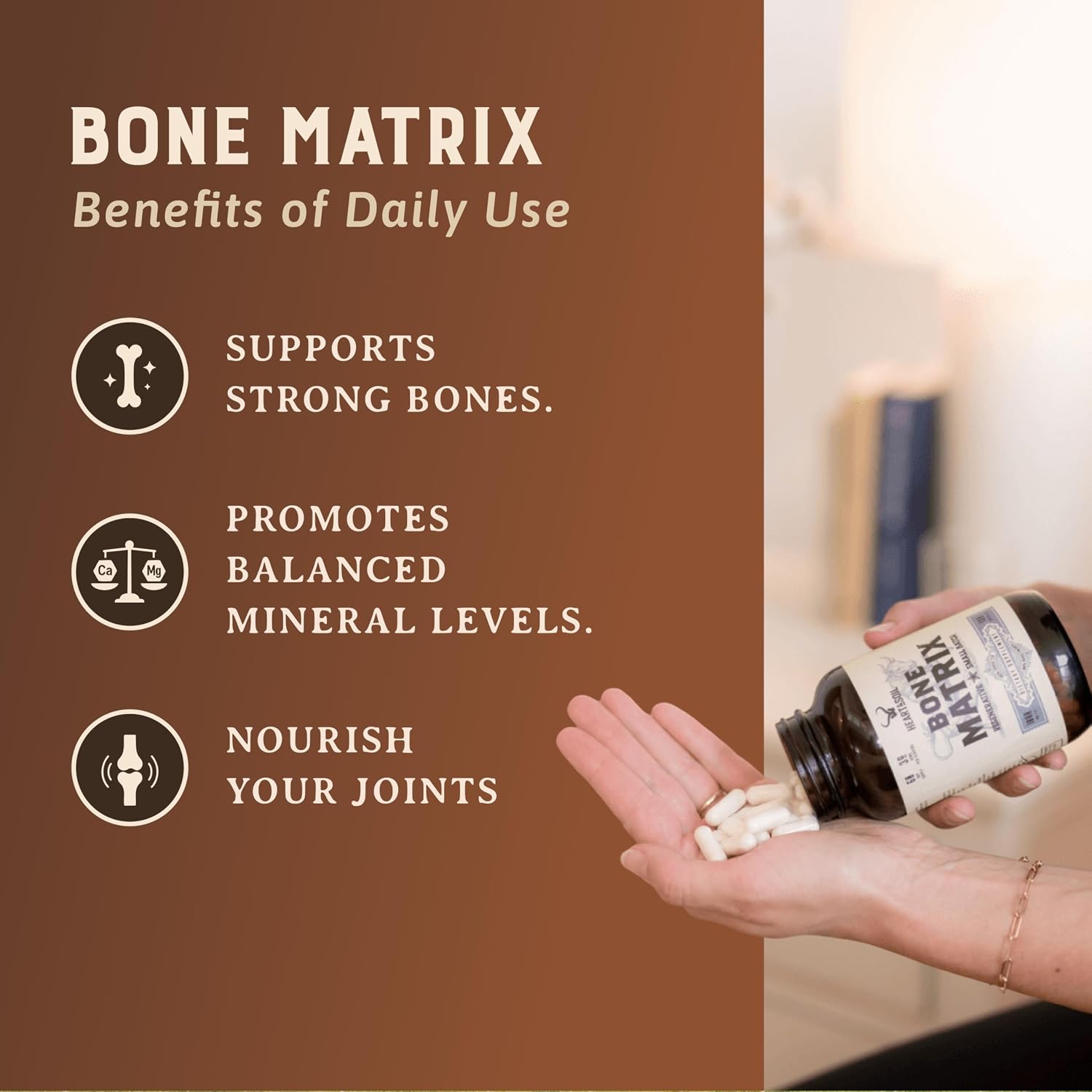 HEART & SOIL Grass Fed Bone Matrix — Supports Bone and Joint Health, Strength, and Flexibility (180 Capsules) - görsel 3
