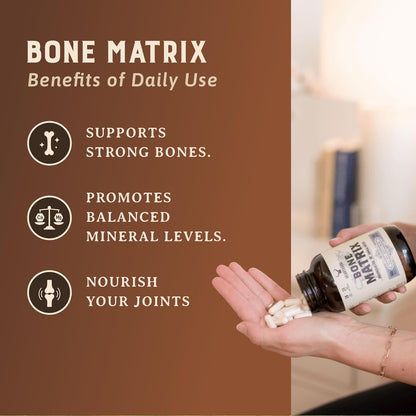 HEART & SOIL Grass Fed Bone Matrix — Supports Bone and Joint Health, Strength, and Flexibility (180 Capsules)