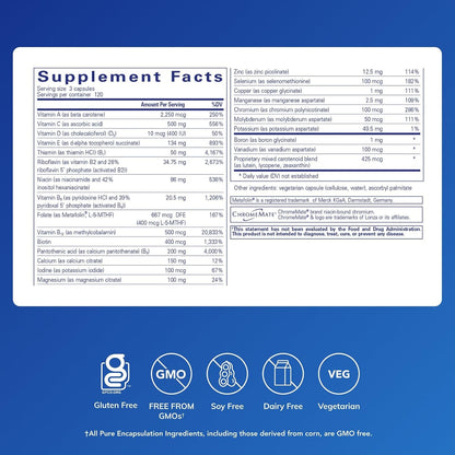 Pure Encapsulations Nutrient 950 Without Iron - 360 Capsules