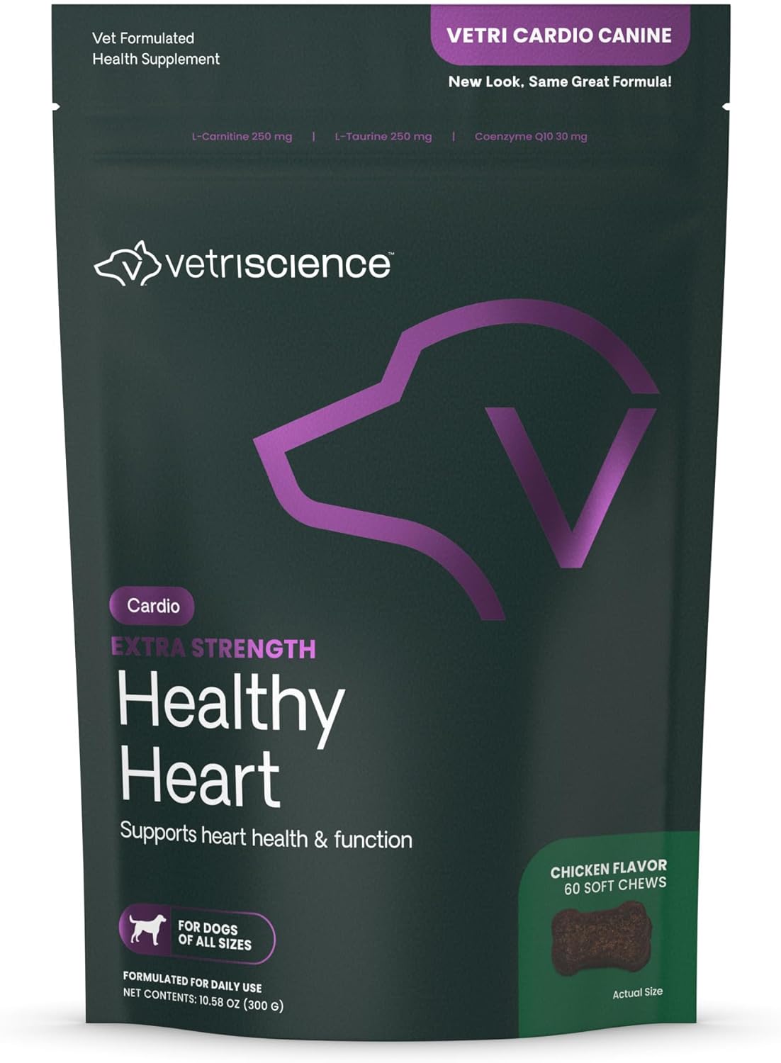 VetriScience Extra Strength Healthy Heart Chews for Dogs - görsel 1