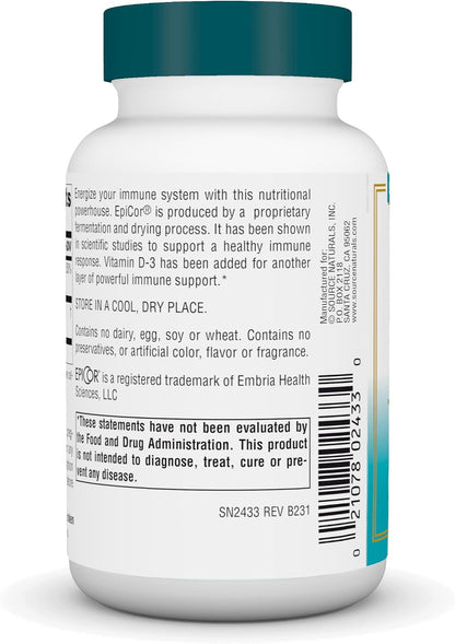 Source Naturals Wellness EpiCor with Vitamin D-3 - 60 Capsules