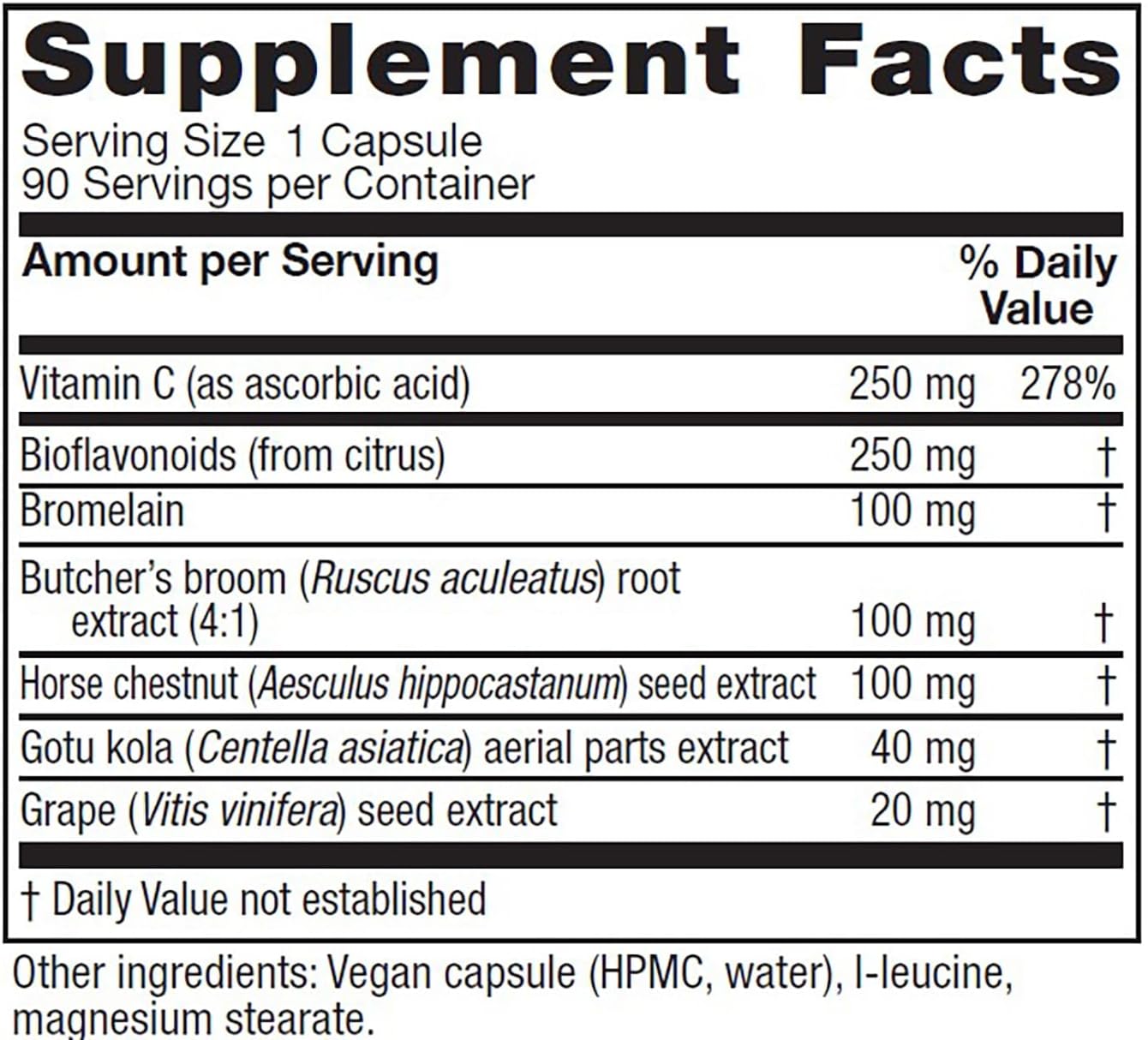 Vitanica VeinoBlend – Circulation Support with Bromelain, Gotu Kola and Vitamin C – 90 Capsules - görsel 2