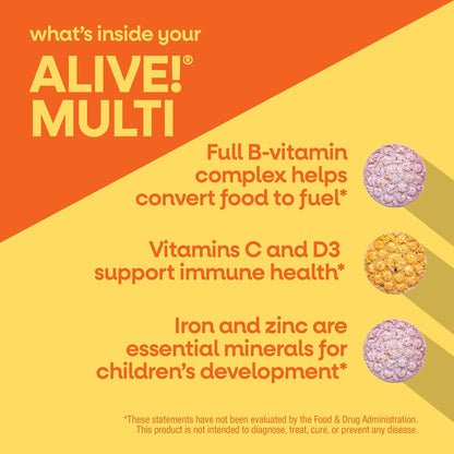 Nature's Way Alive! Children's Chewable Multivitamin, Orange and Berry Flavour, 120 Tablets