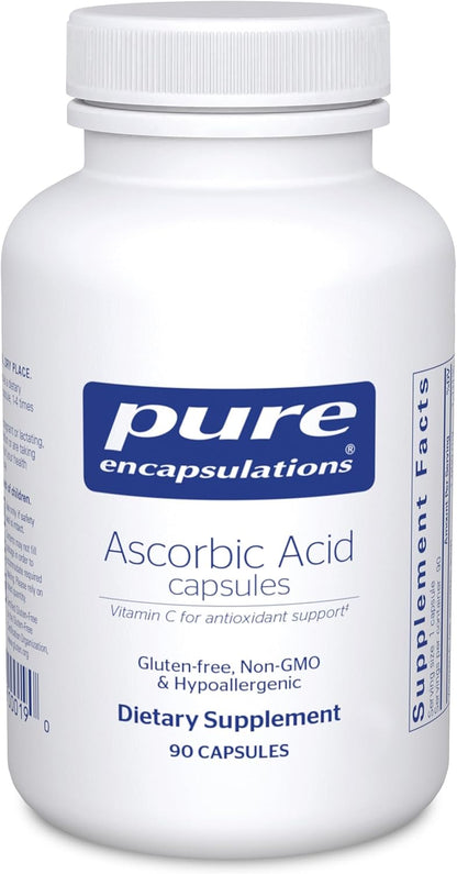 Pure Encapsulations Ascorbic Acid Capsules - 1000 mg Vitamin C - 250 Capsules