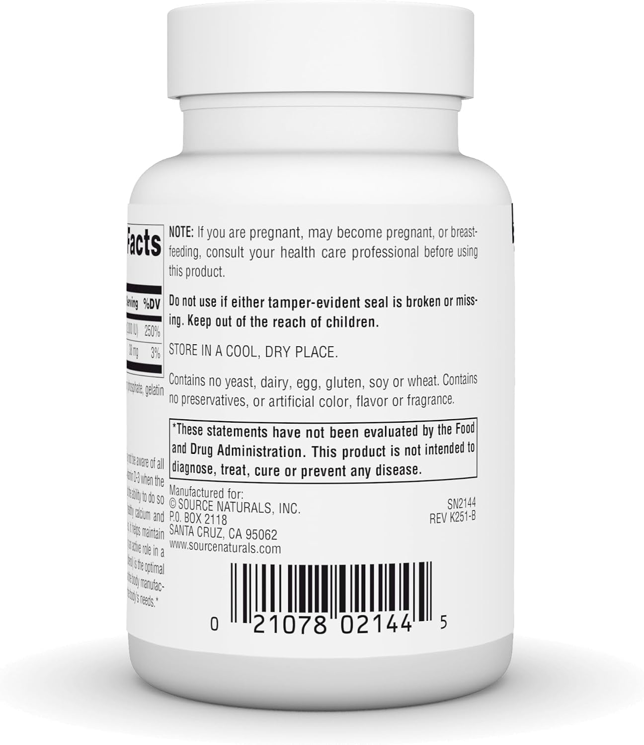 Source Naturals Vitamin D3 50 mcg (2000 IU) - Bioactive Cholecalciferol for Bone and Immune Health - 100 Capsules - görsel 4