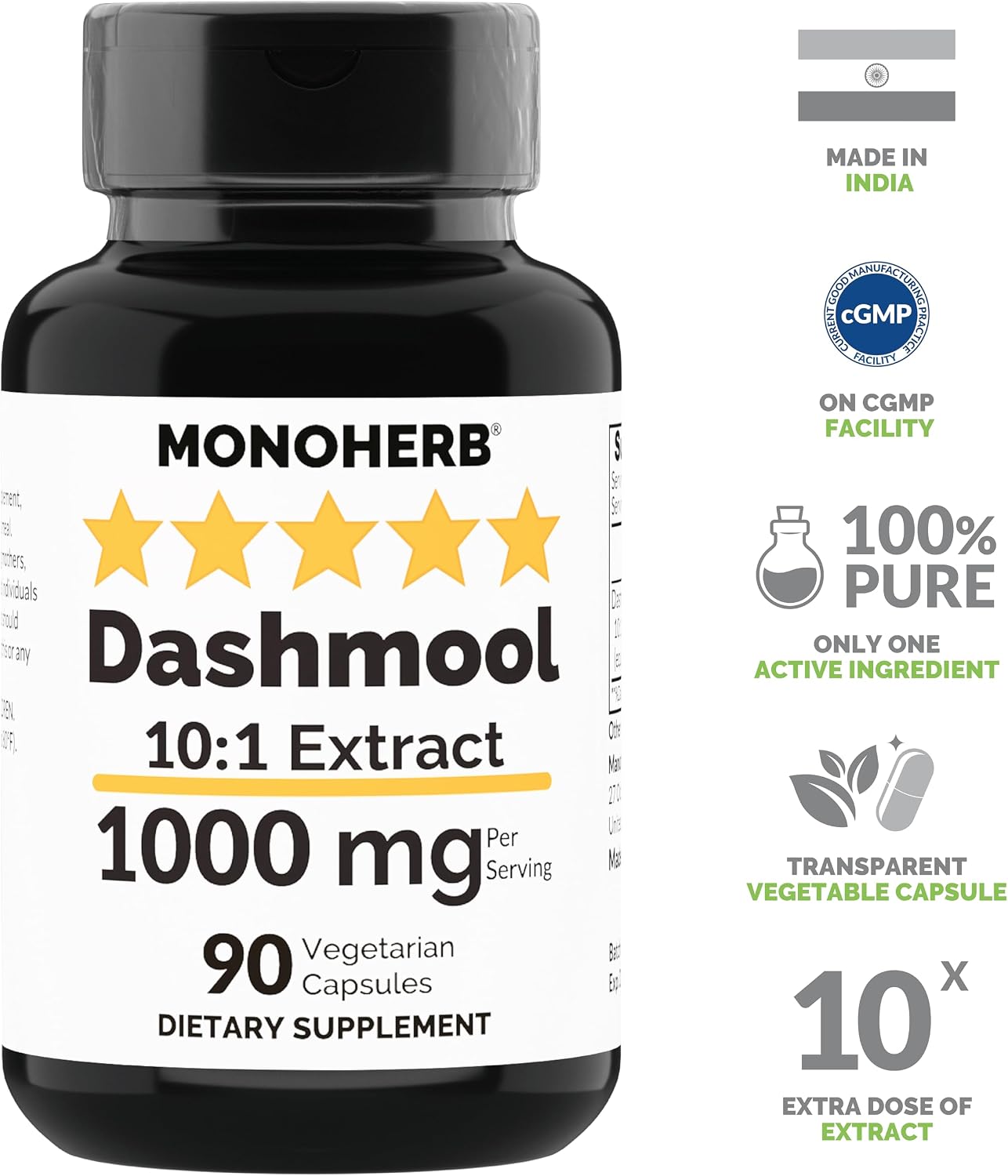 MONOHERB Dashmool 10:1 Extract - 1000 mg per Serving, 90 Capsules - görsel 2