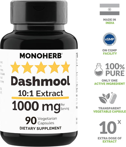 MONOHERB Dashmool 10:1 Extract - 1000 mg per Serving, 90 Capsules