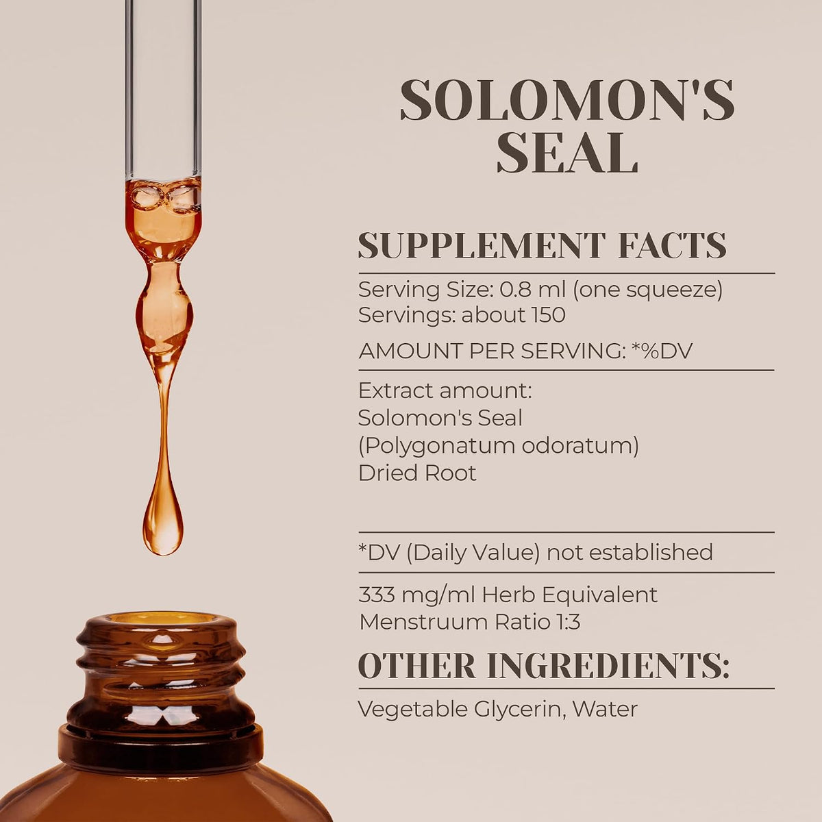 Solomon's Seal Alcohol-Free Tincture Extract - Immune Support - 120 ml - görsel 3