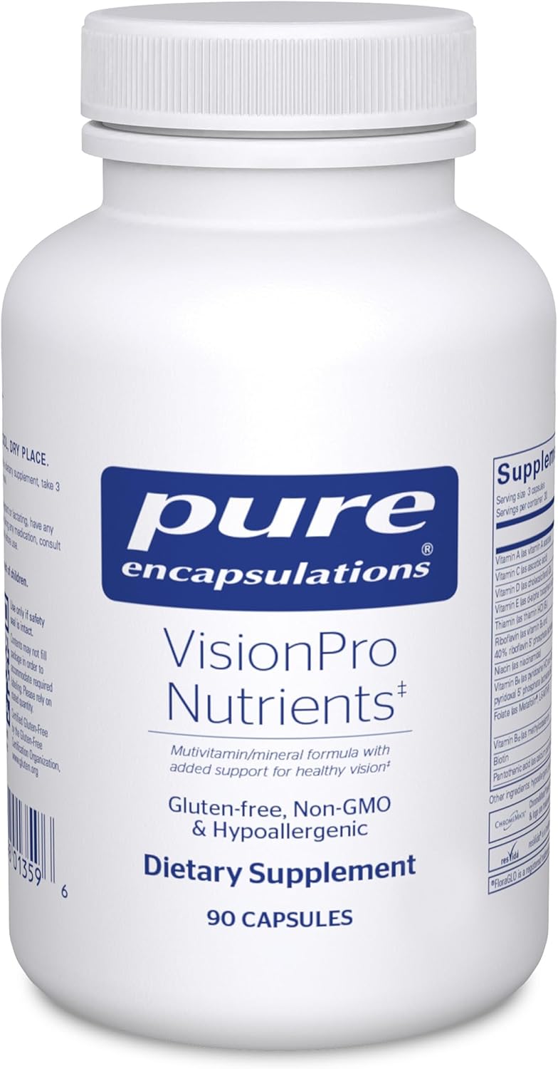 Pure Encapsulations VisionPro Nutrients | Hypoallergenic Multivitamin and Mineral Complex to Maintain Normal Vision | 90 Capsules - görsel 1