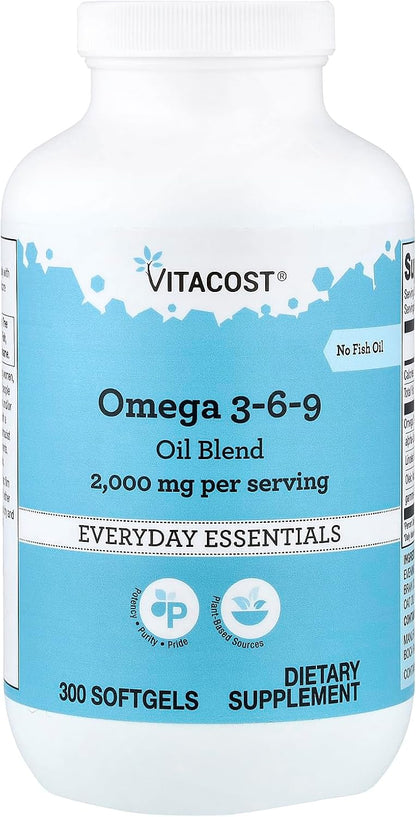 Vitacost Omega 3-6-9 Oil Blend, 300 Softgel Capsules (1,000 mg per Capsule)