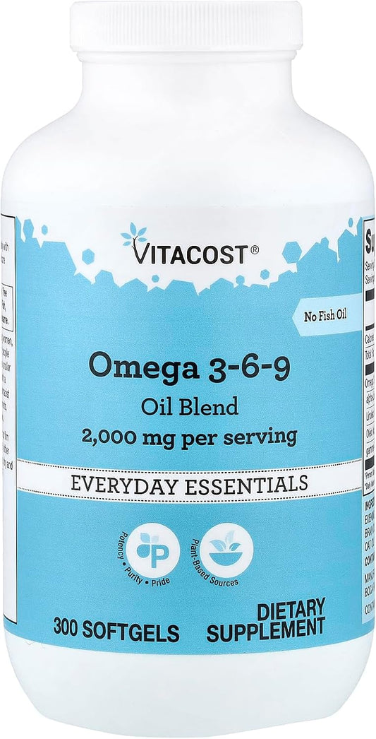 Vitacost Omega 3-6-9 Oil Blend, 300 Softgel Capsules (1,000 mg per Capsule)