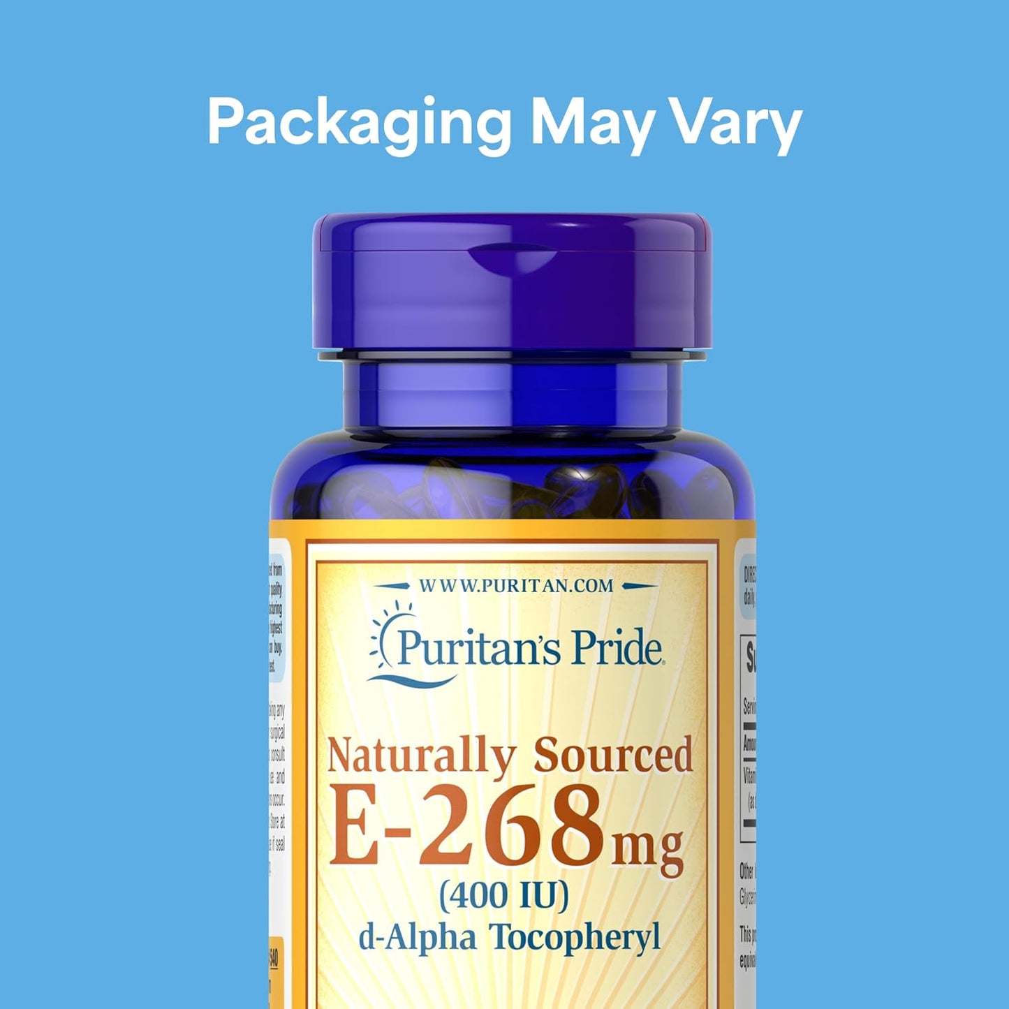 Puritan's Pride Vitamin E 400IU (268mg) D-Alpha Tocopheryl, 100 Rapid Release Softgels - görsel 2