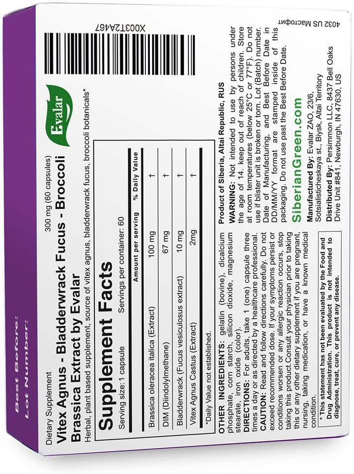 Evalar Vitex Chaste Tree Bladderwrack Fucus Extract – 60 Capsules - görsel 4