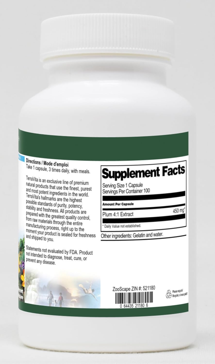 TerraVita Plum 4:1 Extract 450 mg, 100 Capsules - görsel 2