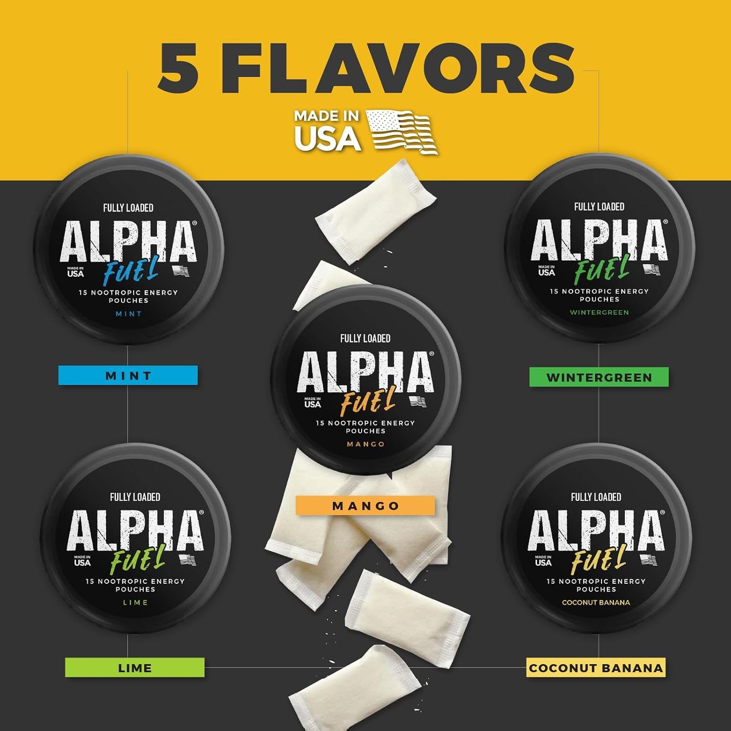 Fully Loaded Alpha Fuel Nootropic Pouches (Lime Fuel) - görsel 3