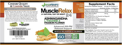 MuscleRelax 24/7 - Muscle Relaxation Supplement, Naturally Sourced, Gluten-Free, 60 Vegetarian Capsules