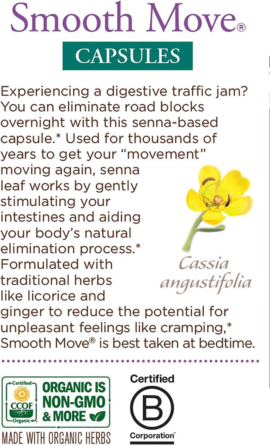 Traditional Medicinals Smooth Move Senna Capsules, 50 Capsules - görsel 5