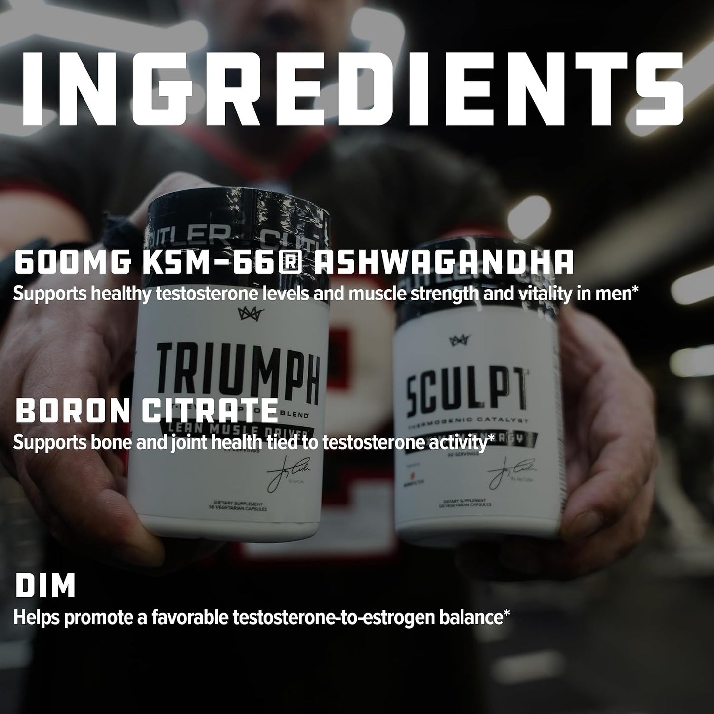 TRIUMPH Testosterone Booster for Men – DIM, Ashwagandha, Boron – 56 Veggie Capsules - görsel 4