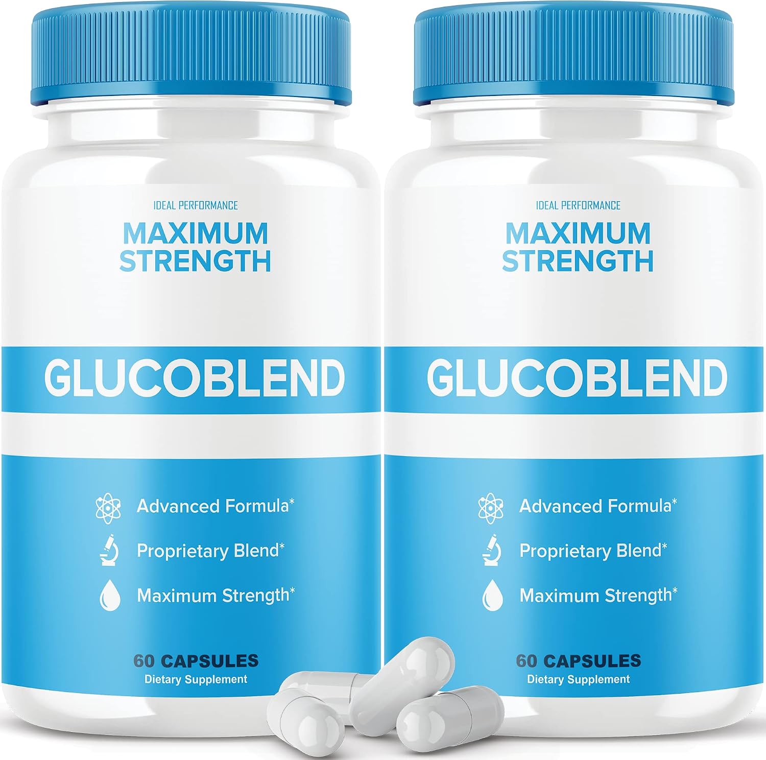 IDEAL PERFORMANCE Glucoblend Food Supplement Capsules (120 Count, 2-Pack) - görsel 1