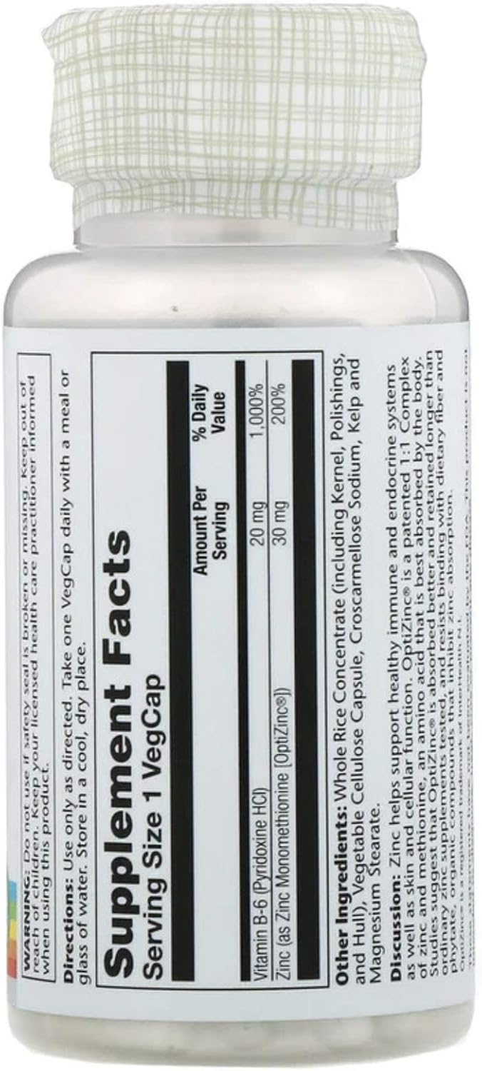 Solaray OptiZinc 30mg 60 VegCaps Pack of 3 - görsel 2