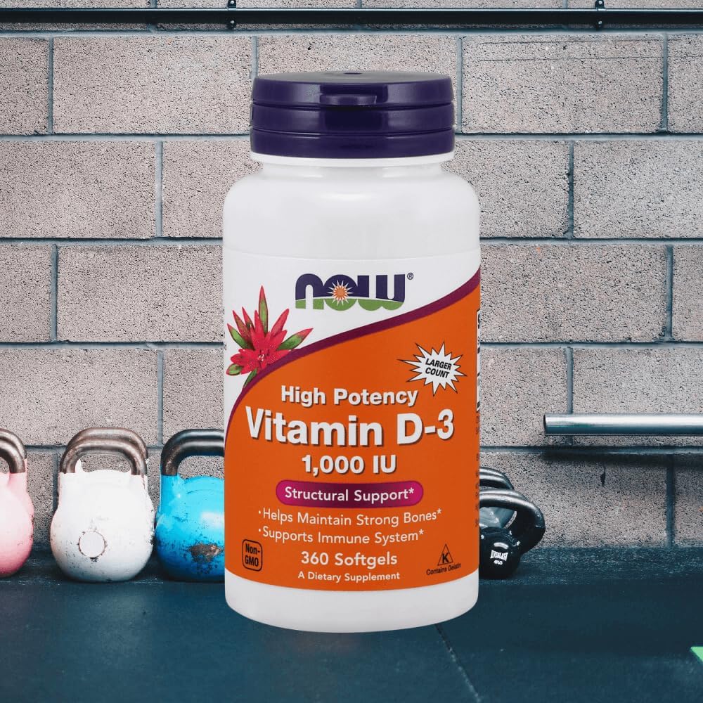 NOW Foods Vitamin D-3 1000 IU - 360 Softgels - görsel 2