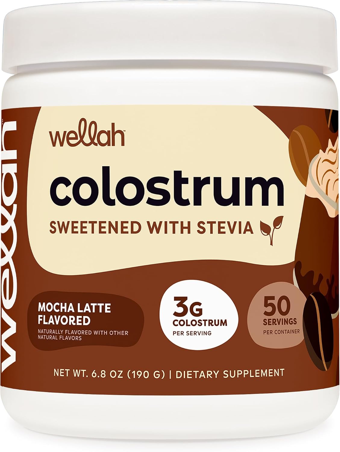 Wellah Colostrum Cinnamon Roll Flavoured (50 Servings) - Sweetened with Stevia, 3g Colostrum Per Serving, Food Supplement - görsel 9