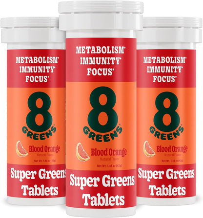 8Greens Supergreens Effervescent Tablets, Blood Orange, 30 Servings
