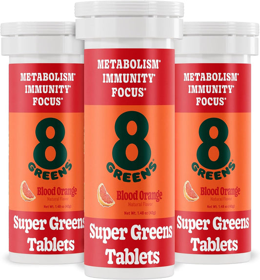 8Greens Supergreens Effervescent Tablets, Blood Orange, 30 Servings