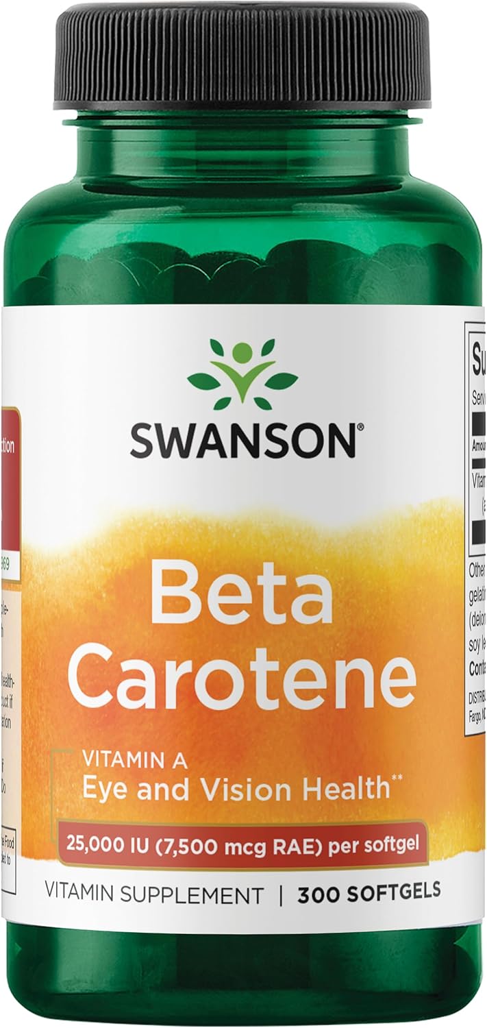 Swanson Beta-Carotene (Vitamin A) 25000 IU - 100 Softgels (4 Pack) - görsel 7