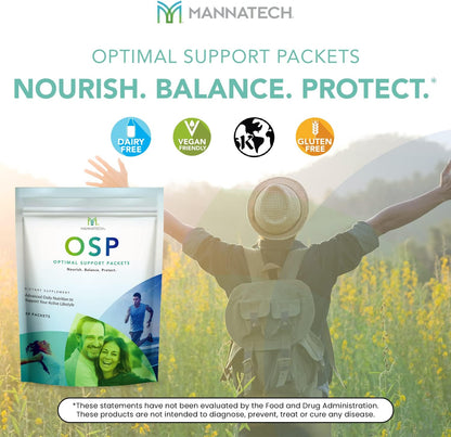 Mannatech Optimal Support Sachets – Daily Multivitamin with Ashwagandha, 60 Sachets