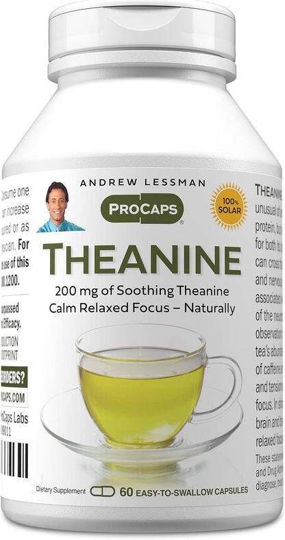 ANDREW LESSMAN L-Theanine 200 mg, 360 Capsules - Natural Calm & Relaxed Focus