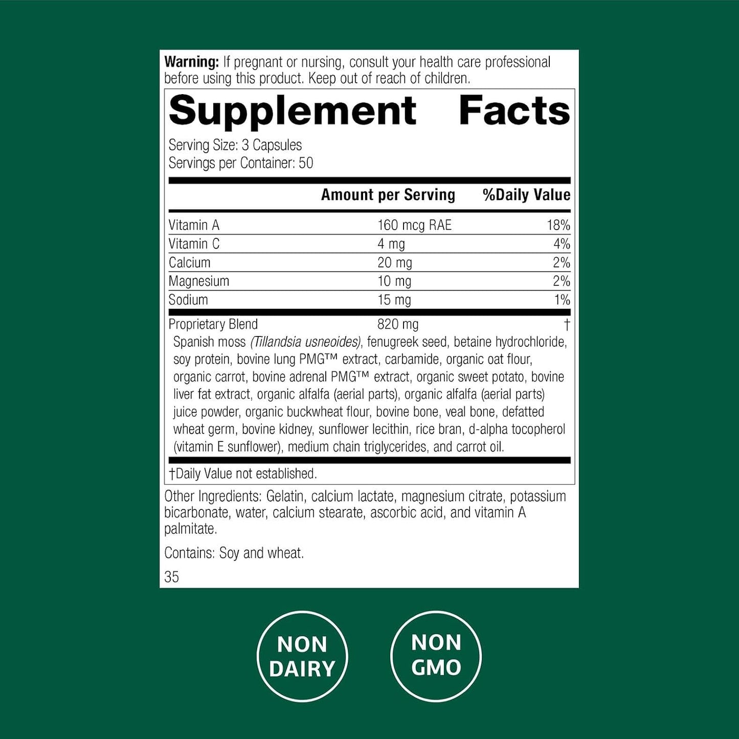 Standard Process Allerplex - Lung Health Support Supplement with Vitamin A & Pneumotrophin PMG - 150 Capsules - görsel 2
