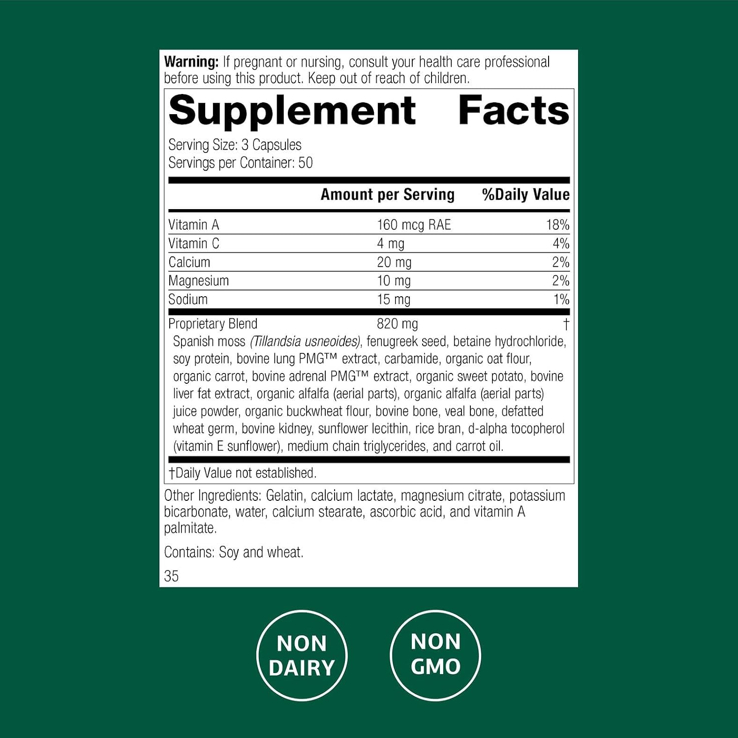 Standard Process Allerplex - Lung Health Support Supplement with Vitamin A & Pneumotrophin PMG - 150 Capsules - görsel 2