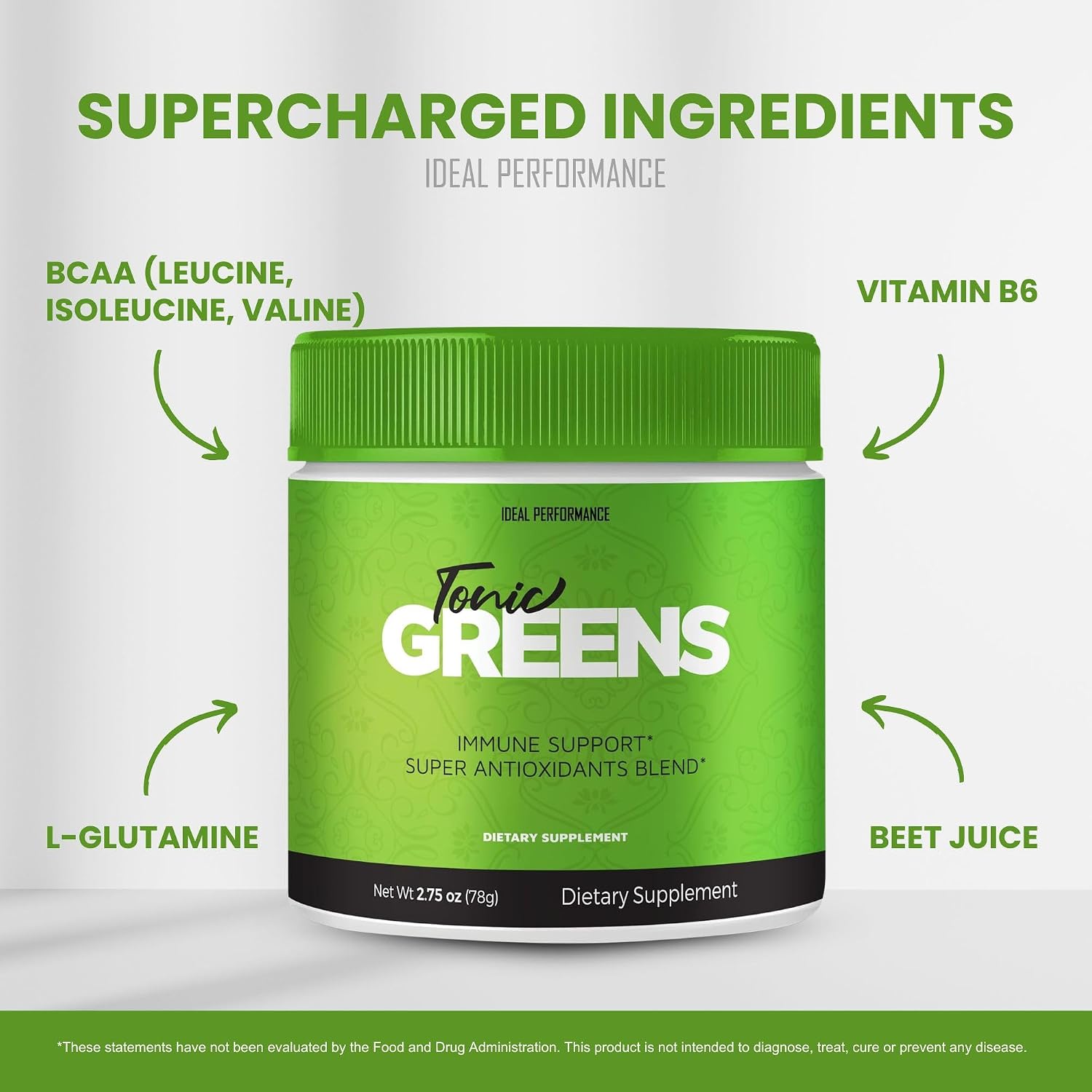 Tonic Greens Powder Vitamin Supplement Advanced Formula - Natural Green Blend Energy Supplement with BCAA (3 Pack) - görsel 6